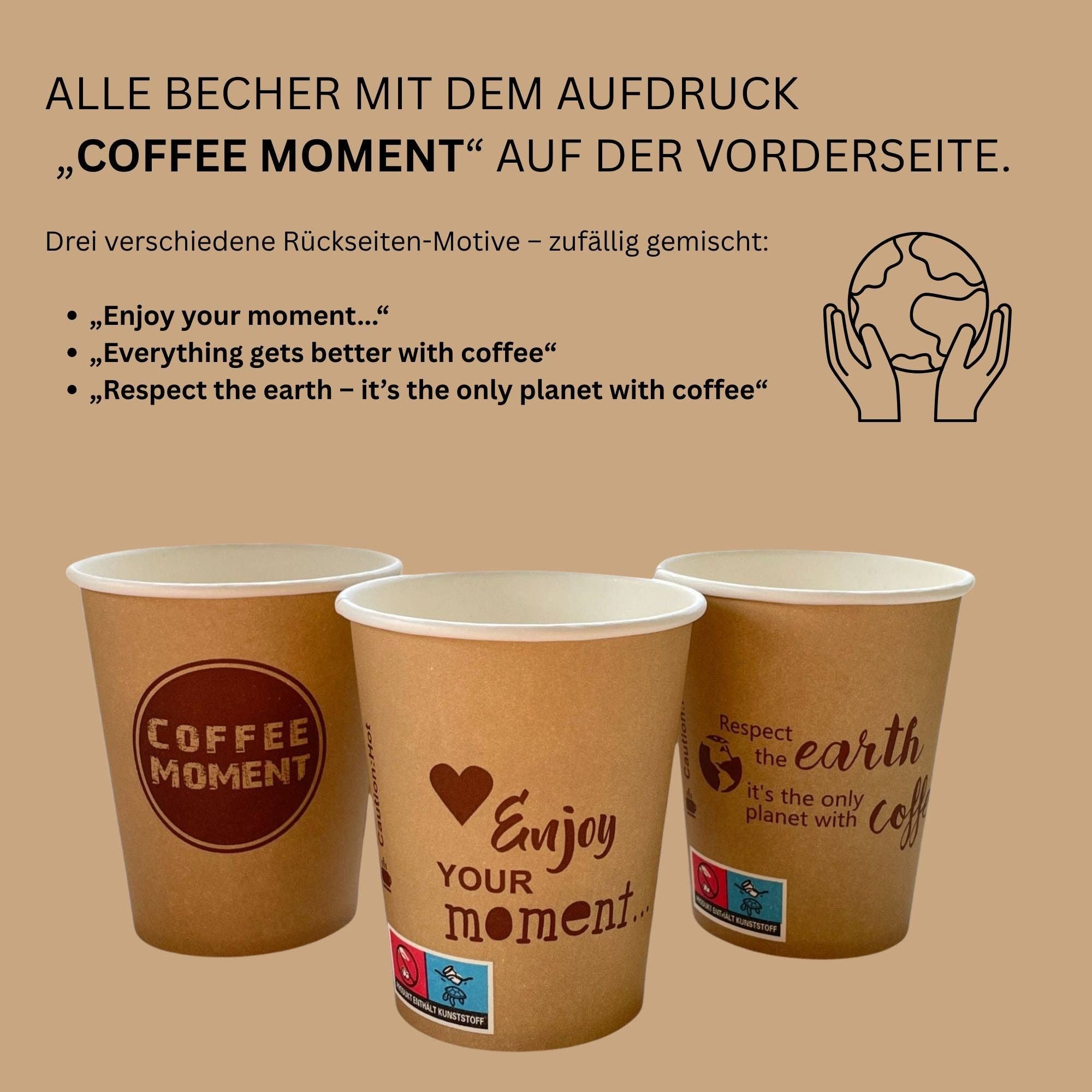 Biomatea - Wholesale Disposable Cup - Coffee Moment Coffee Cup, Coffee to Go Paper Cup – 4 Sizes, for Hot & Cold Beverages13