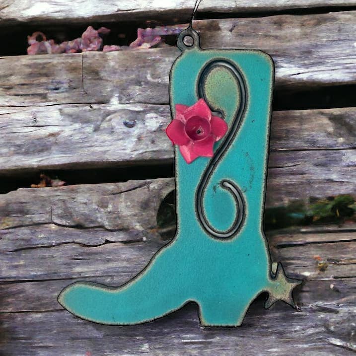 Boot flower ornament western rodeo cowboy Consuela USA eco for wholesale by Iron Jewel