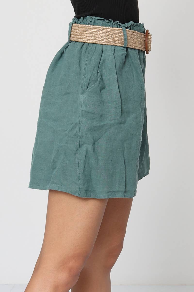 LÉA & LUC – wholesale Shorts – Dam – Shorts i 100 % linne med bälte REF. 505714