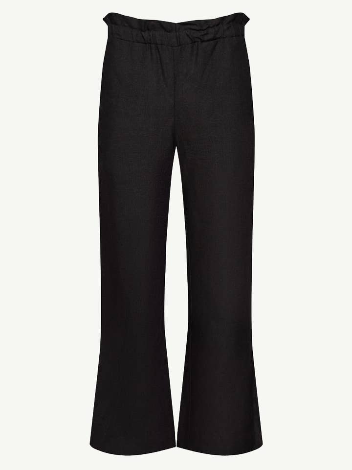 MARIA Flare Leg Linen Pants shade for wholesale by WUESTE