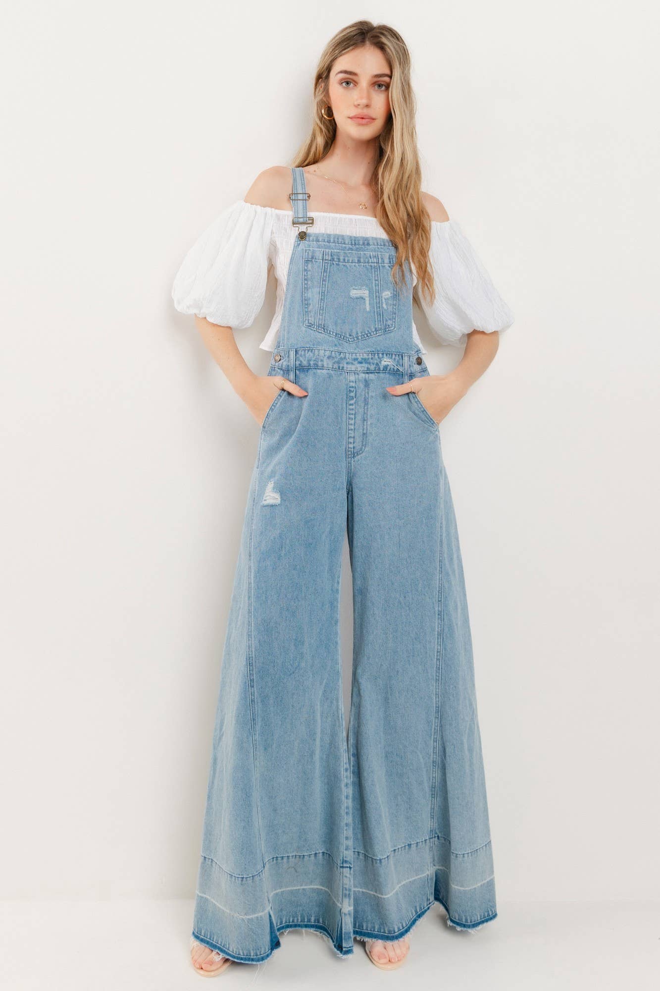 Tyra Denim Surplice Romper Tyra Denim Surplice Romper