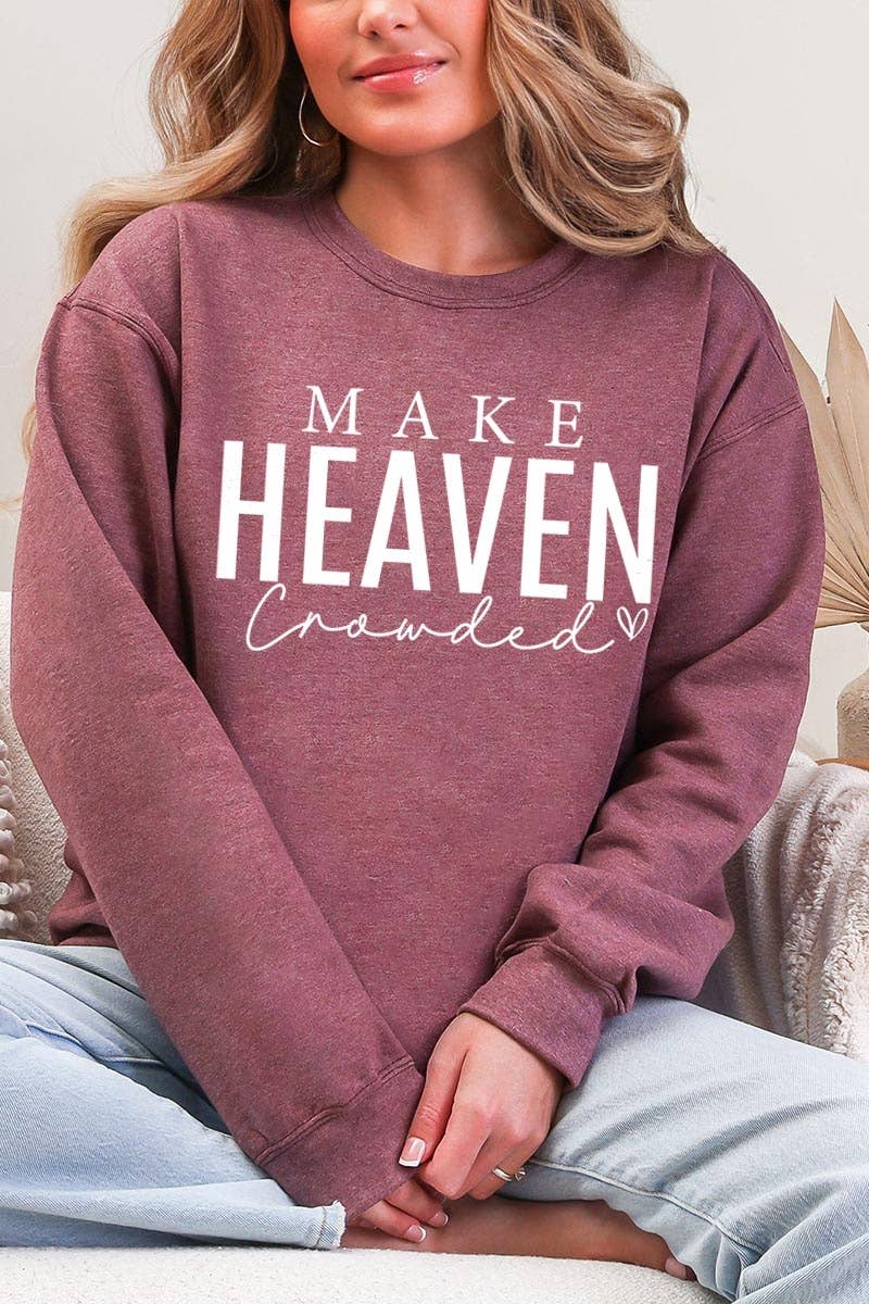 Pink Irene Wholesale - Wholesale Shirt - Women's - Make Heaven Crowded Graphic Sweatshirt1