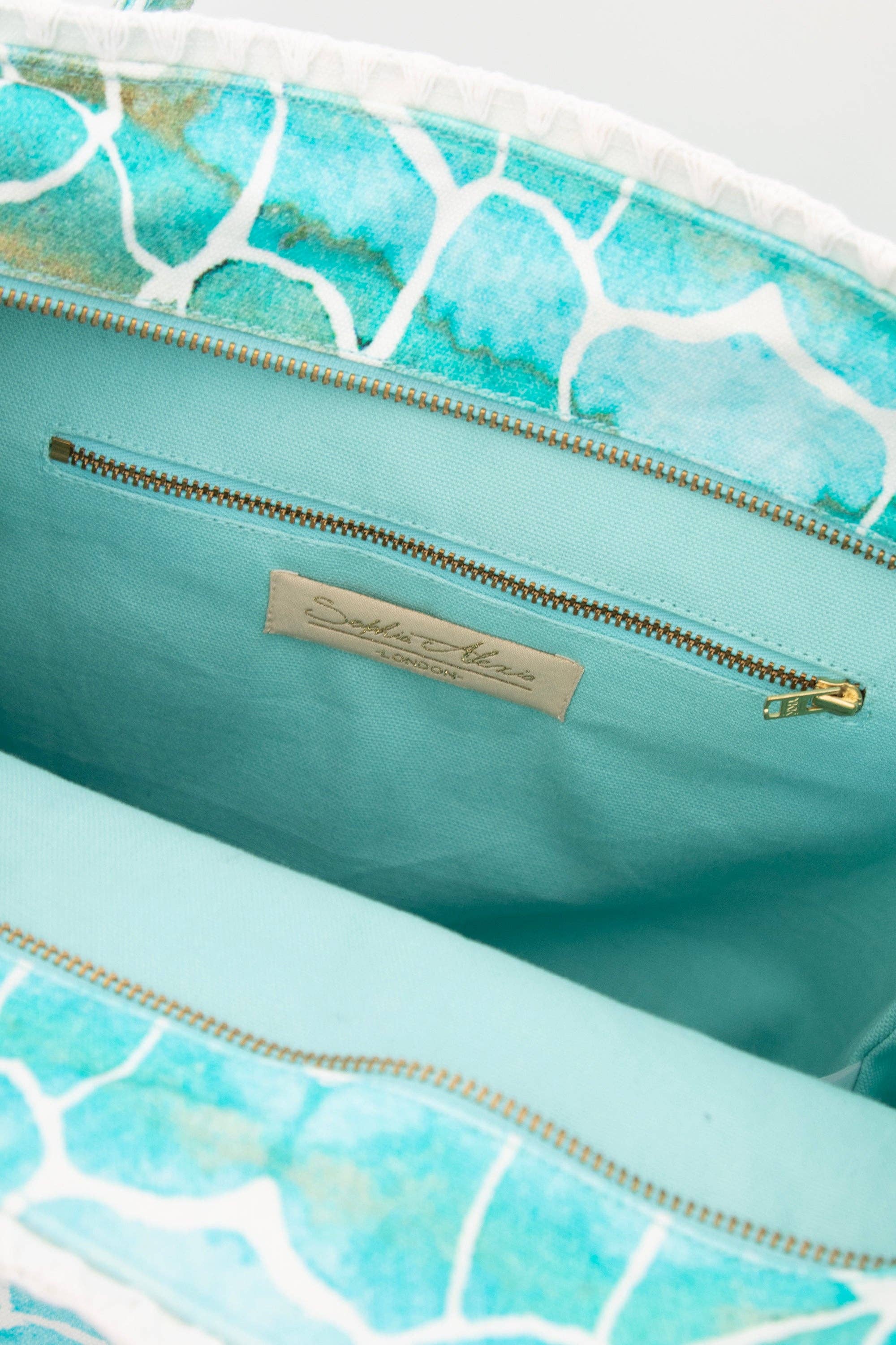 Sophia Alexia - Wholesale Beach Bag - AQUA PEBBLES BARBADOS BEACH BAG5