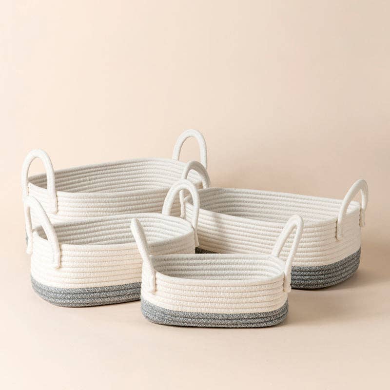 La Jolie Muse Havre Mint Green Paper Rope Storage Baskets Set of 4