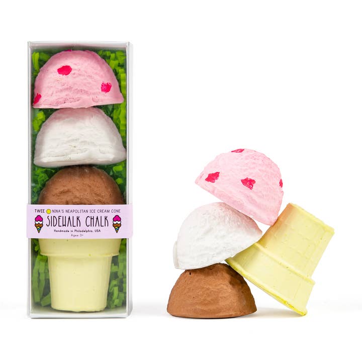 NEAPOLITAN ICE CREAM CONE | TWEE HANDMADE SIDEWALK CHALK for wholesale by TWEE made for little hands