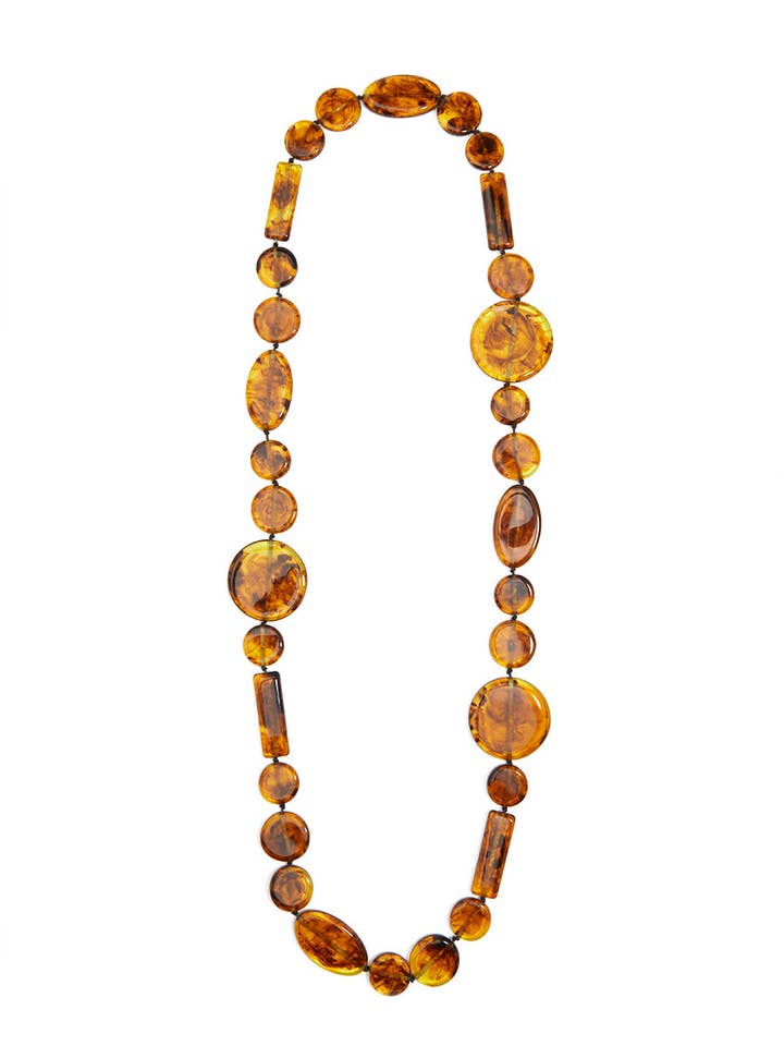 Lange Halskette mit geometrischen Formen aus Harz für den Großhandel von ZENZII Jewelry