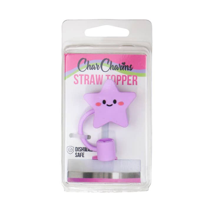 Purple Star Straw Topper for wholesale by CharCharms