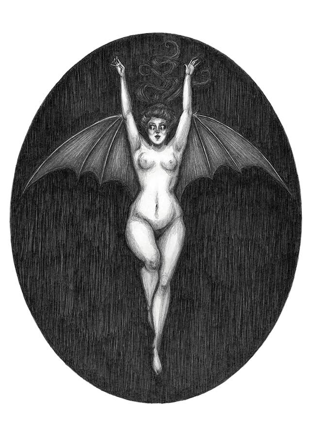 Caitlin McCarthy Art - Wholesale Art Print - La Femme Chauve-Souris Fine Art Print - The Bat Woman1