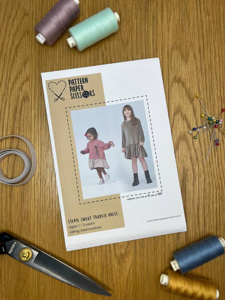 Kids Stevie Sweat Dress Sewing Pattern for wholesale by Pattern Paper Scissors