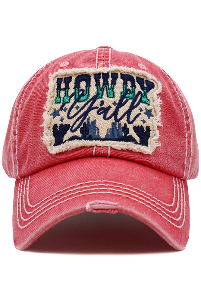 Hana - Wholesale Baseball Cap - Women's - Howdy Ya'll Washed Vintage Ballcap1