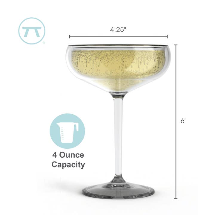 Fox Run Brands - Wholesale Champagne flute - Outset Coupe Champagne Glasses3