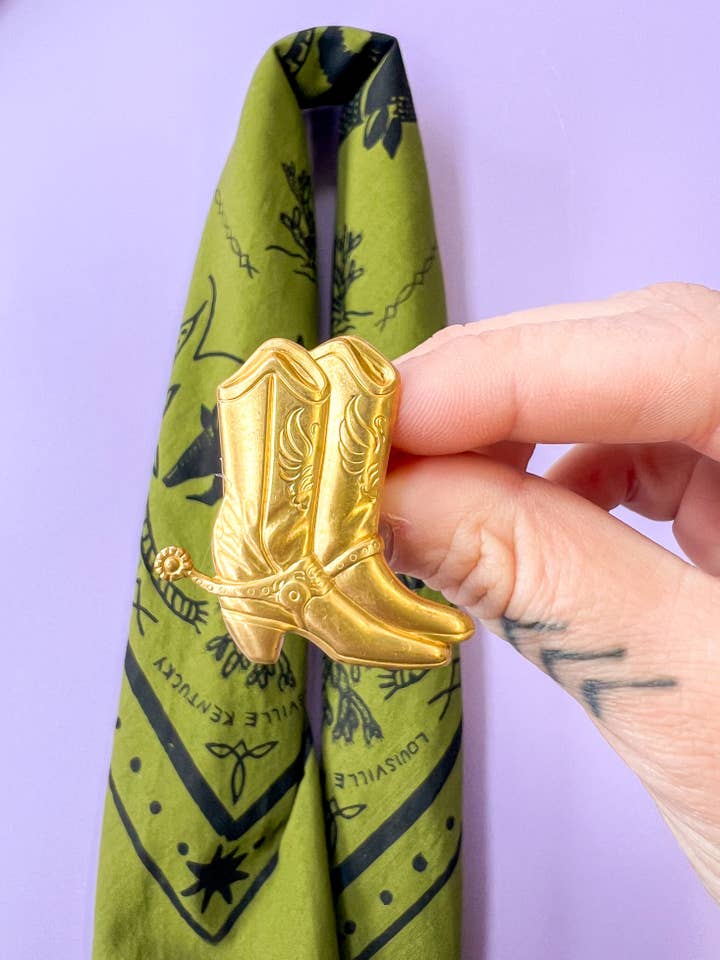 Cowboy Boot Bandana Slide for wholesale by Velvet Outlaw
