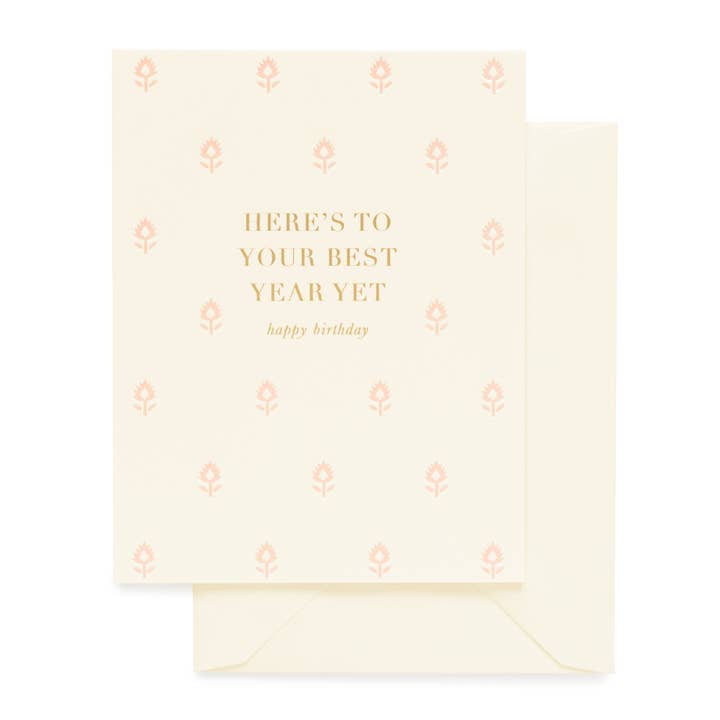Sugar Paper - Wholesale Birthday Card - Best Year Yet Card | Letterpress Birthday Card0