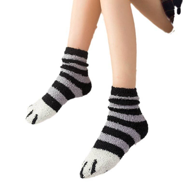 Gohobi （We cover U.S. import duties） – wholesale Socks – Women's – Gohobi Cat Paw Coral Fleece Socks12