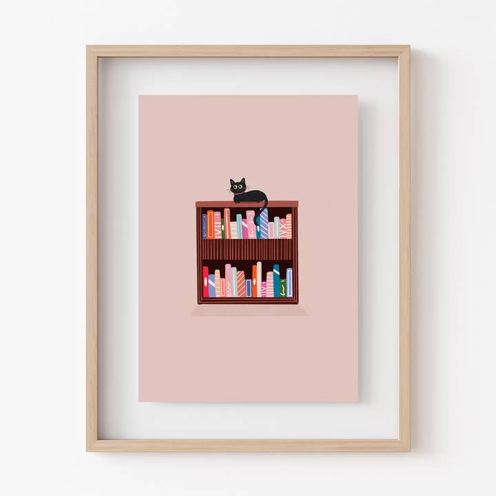 Black Cat bokhyllatryck för wholesale av Brightrose Studio