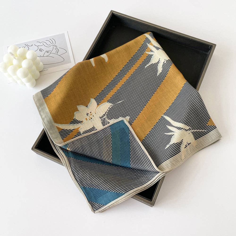 Dipped Shop - Wholesale Sjaal - Dames - Elegante Bloemenprint Lange Satijnen Sjaal DP25F9997