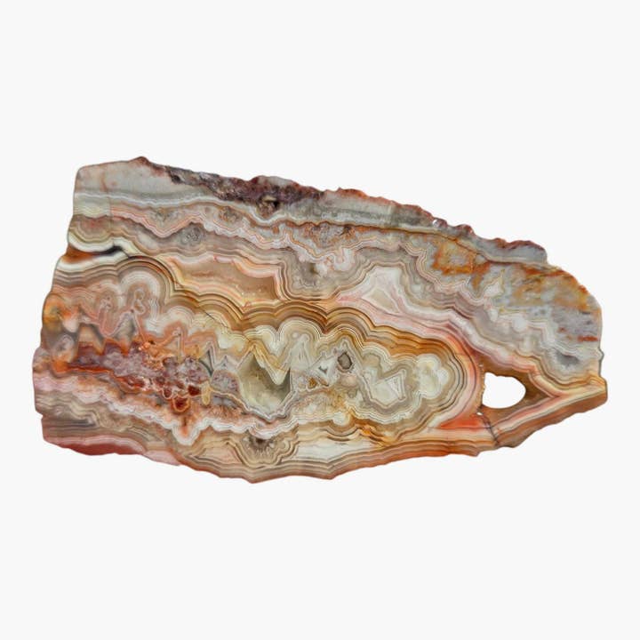 Lapidary Central - Vente Pierre et cristal de spiritualité - Tranche de pierre de lapidaire en agate dentelle folle.