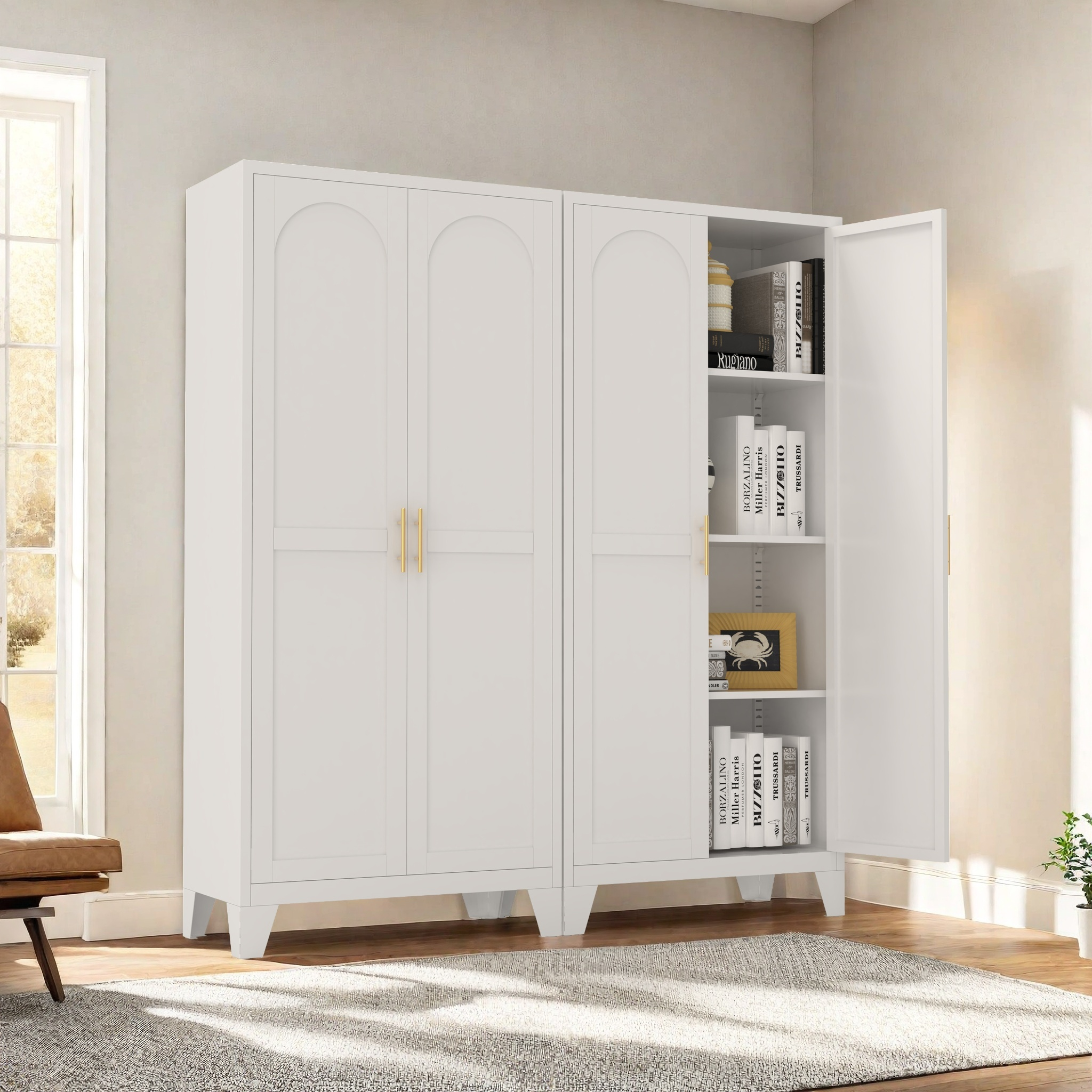 HOMYCASA DESIGN INC - Vente Armoire - Armoire de rangement Shapely Doors avec étagères réglables26