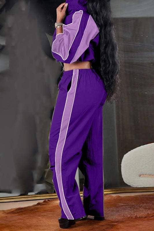 Fashion Combination – wholesale Tracksuit – Women′s – two tone tracksuit set1