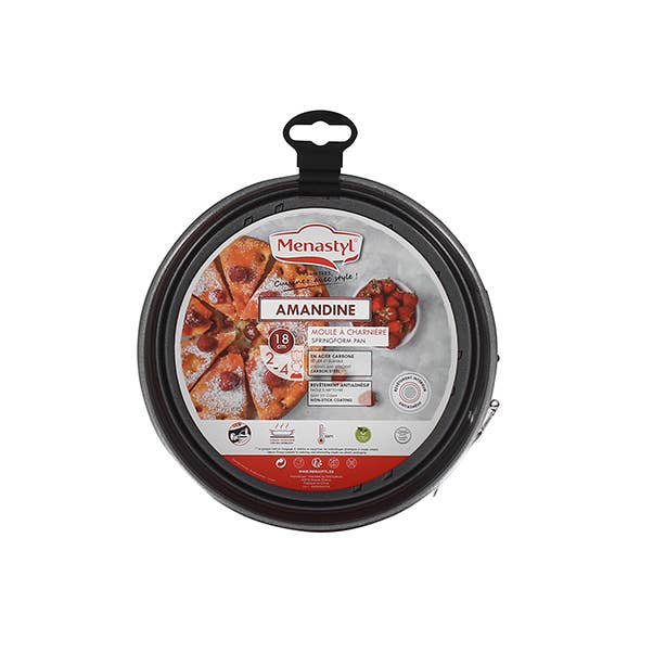 Menastyl - Vente Moule à gâteau - Moule à charnière 18cm AMANDINE acier carbone fond amovible2