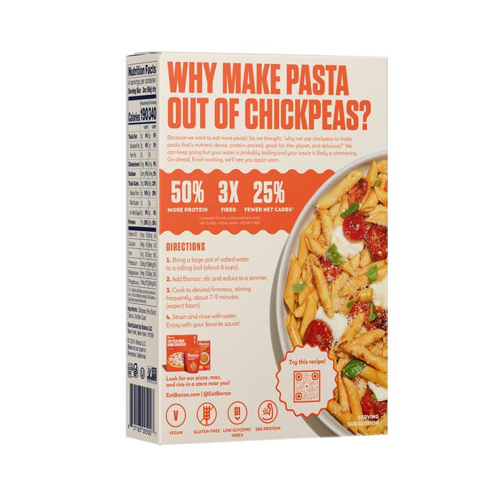 Banza - Wholesale Pasta - Banza Penne 6-Pack | High Protein, Lower Carb, GF Pasta