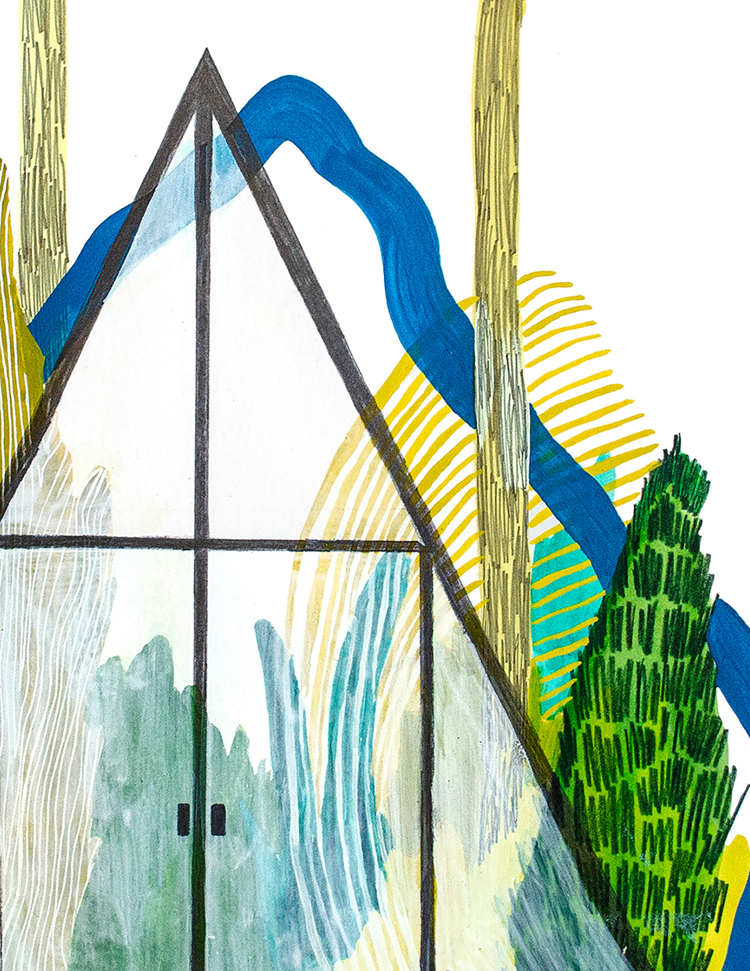 Juliann Choe - Wholesale Art Print - A-Frame in the Woods Art Print1