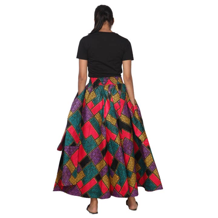 African Stars - Wholesale Skirt - Women's - Women's African Printed Long Maxi Skirt -- FI-322