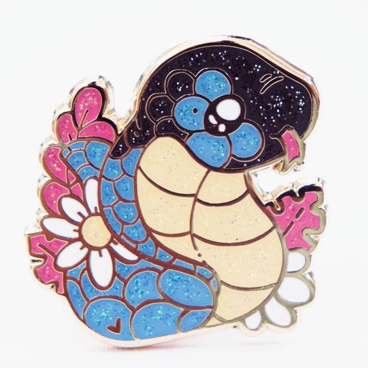 Épinglette en émail dur Sparkly Inland Taipan Snake pour la vente par Evy Benita