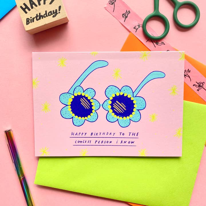Kerrie Illustrates - Wholesale Birthday Card - Happy Birthday to the Coolest Person I Know birthday card