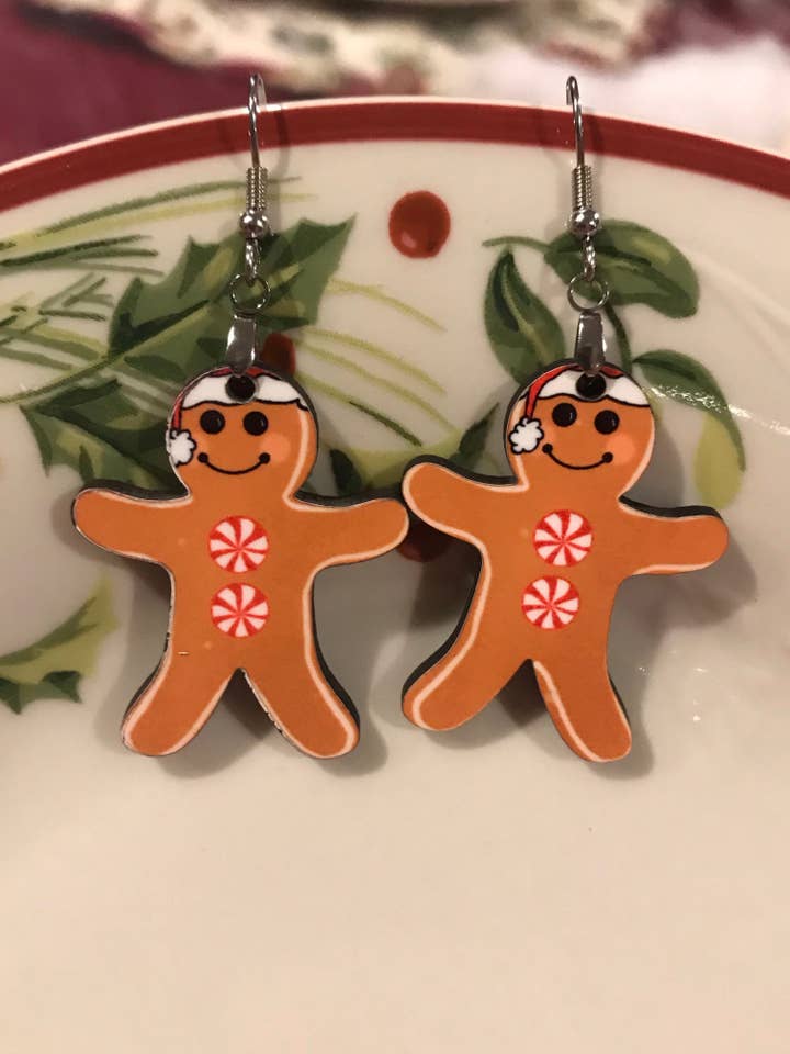 GINGERBREAD BOY EARRINGS for wholesale by A Deane Dream