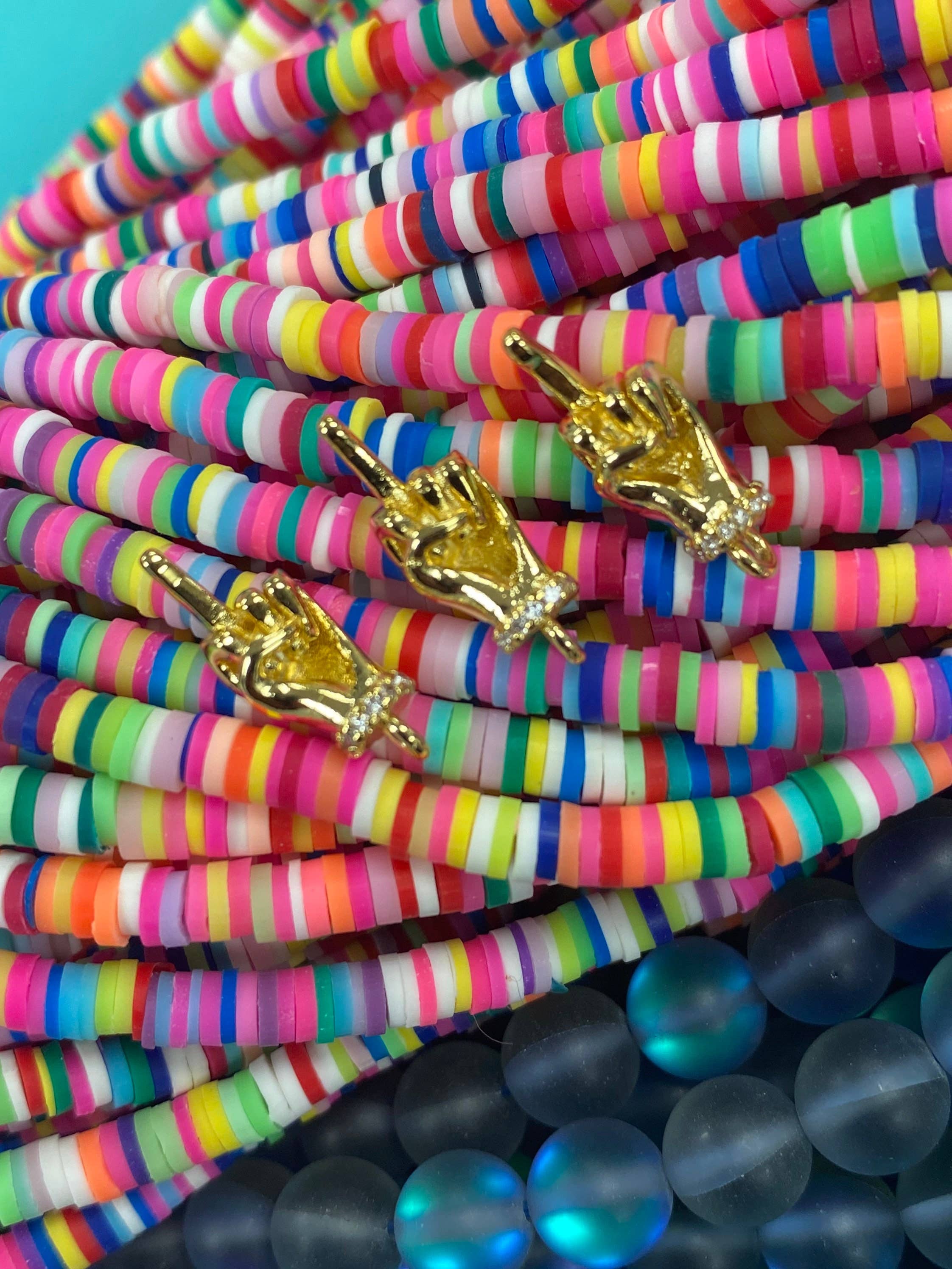 The Bead Bazaar - Wholesale Individual Charm/Pendant - F-You Hand Symbol Charm, I Love You Hand Gesture, Hand Gold7