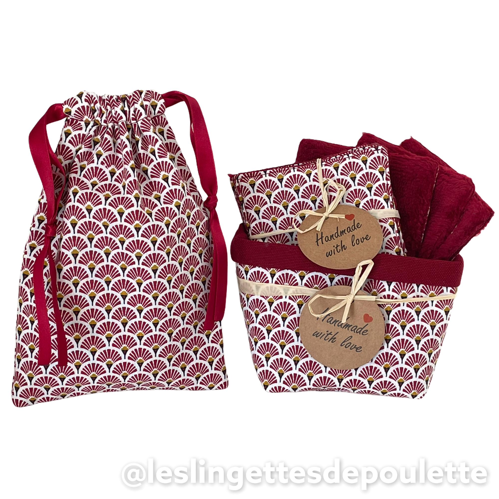 Les Lingettes De Poulette - Wholesale Makeup Remover - Washable makeup remover wipes with basket and pouch7