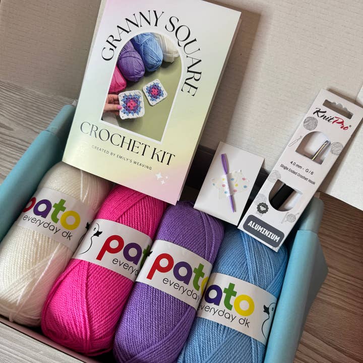 Emily's Weaving - Wholesale DIY Craft Kit - DIY Crochet Granny Square Craft Kit2