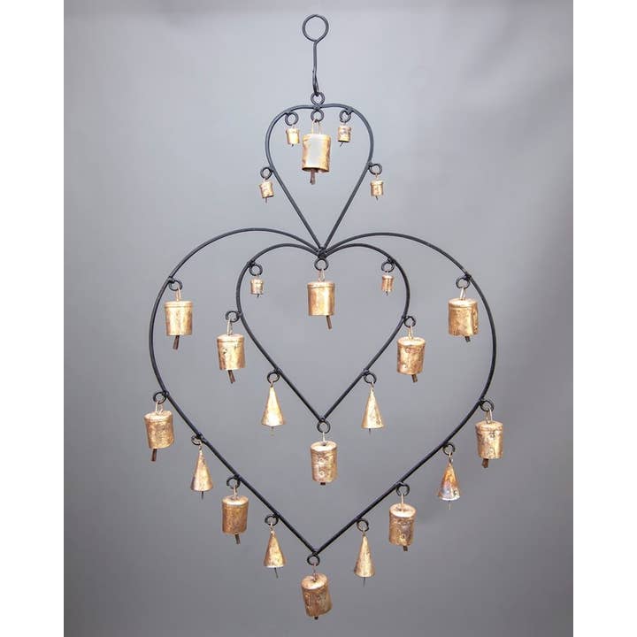 Carillon à double cœur, décoration d'espace sacré, décoration de maison suspendue pour la vente par OMSutra