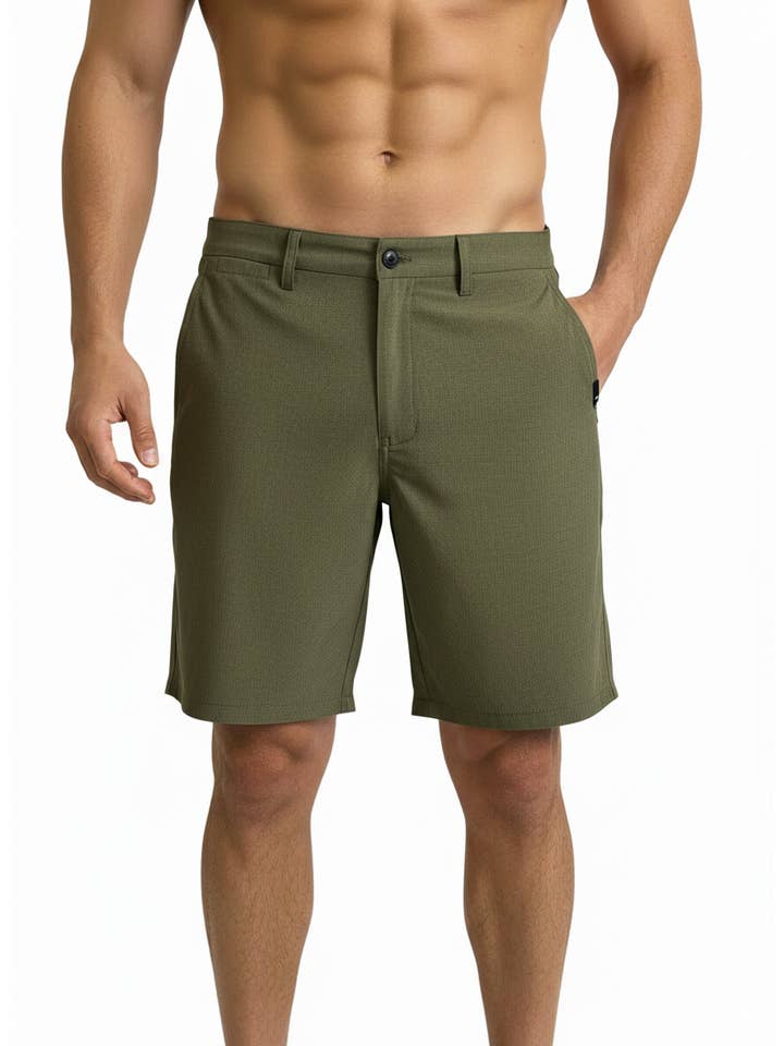 GREEN MELANGE HAWKSBAY MENS HYBRID SWIMMING SHORTS  for wholesale on Faire0