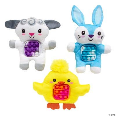 Fun Express – wholesale Fidget toy – Kids – Easter Plush Lotsa Pop 12 Pc PDQ1