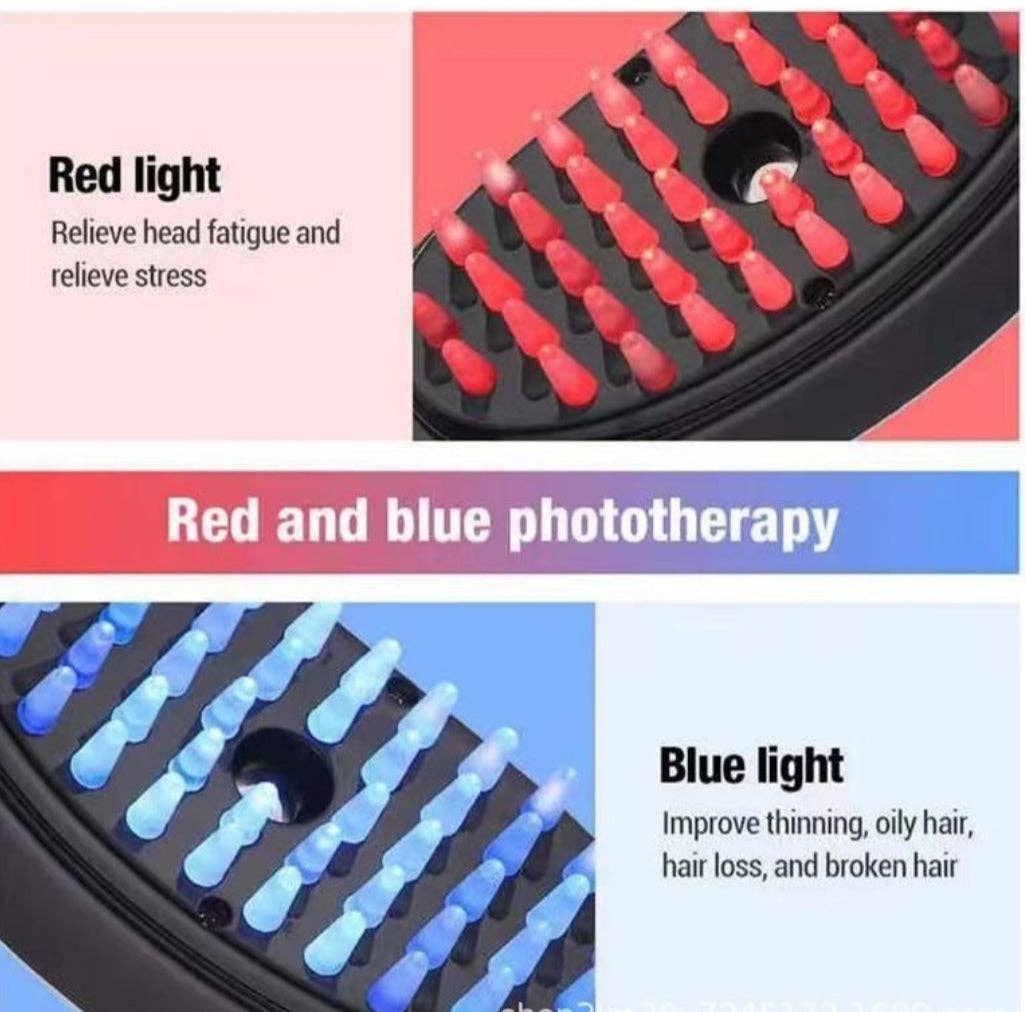 Herbs 'N Butters - Wholesale Head Scratcher/Massager - 4-in-1 Massage Brush with Red and Blue Phototherapy3
