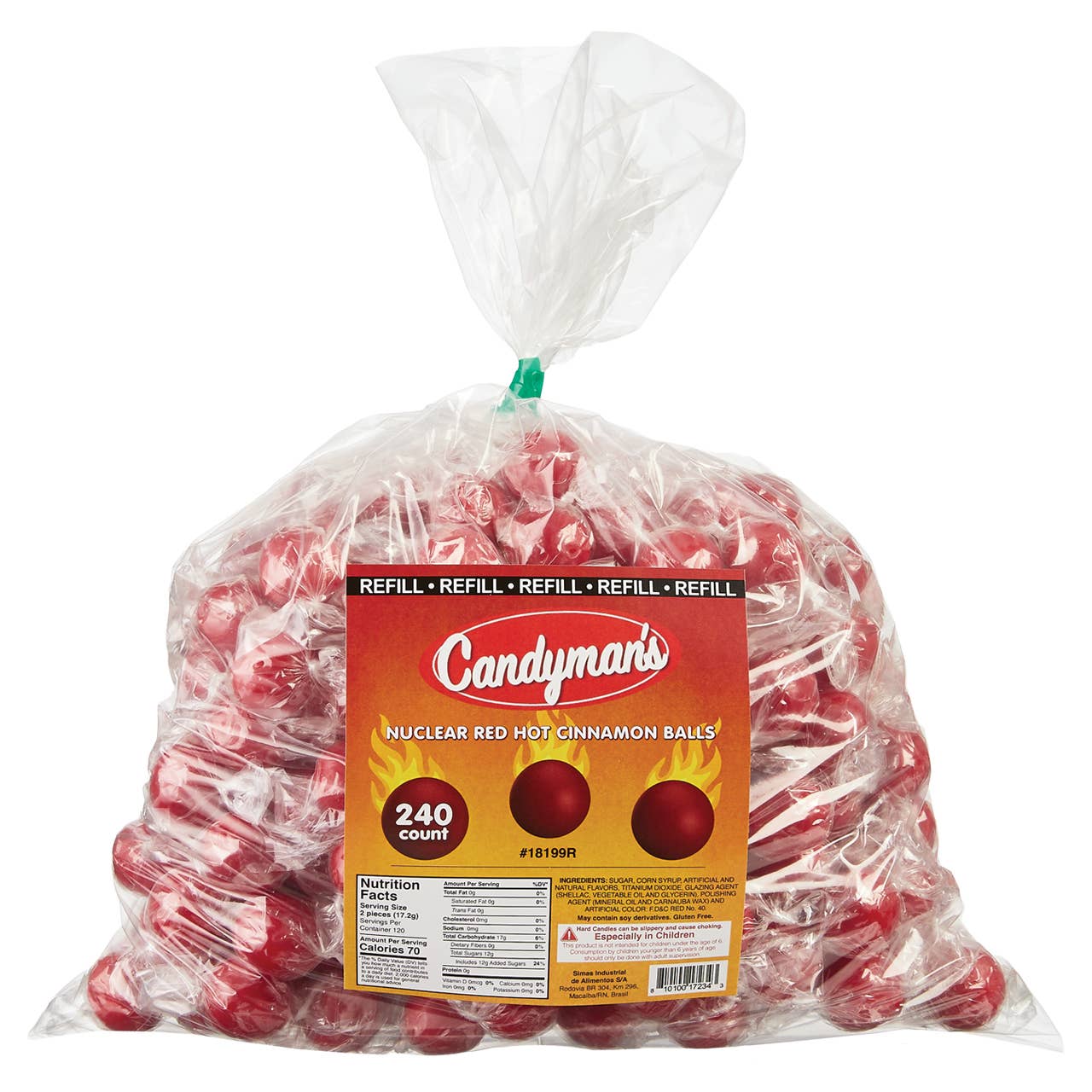 Kelli's - Wholesale Hard Candy - Candyman's Nuclear Red Hot Cinnamon Balls Refill Bag0