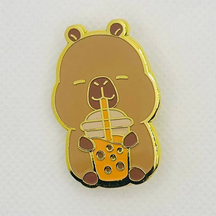 Capybara Cute Hard Enamel Dragon Axolotl Bunny Pin for wholesale by CapyFun