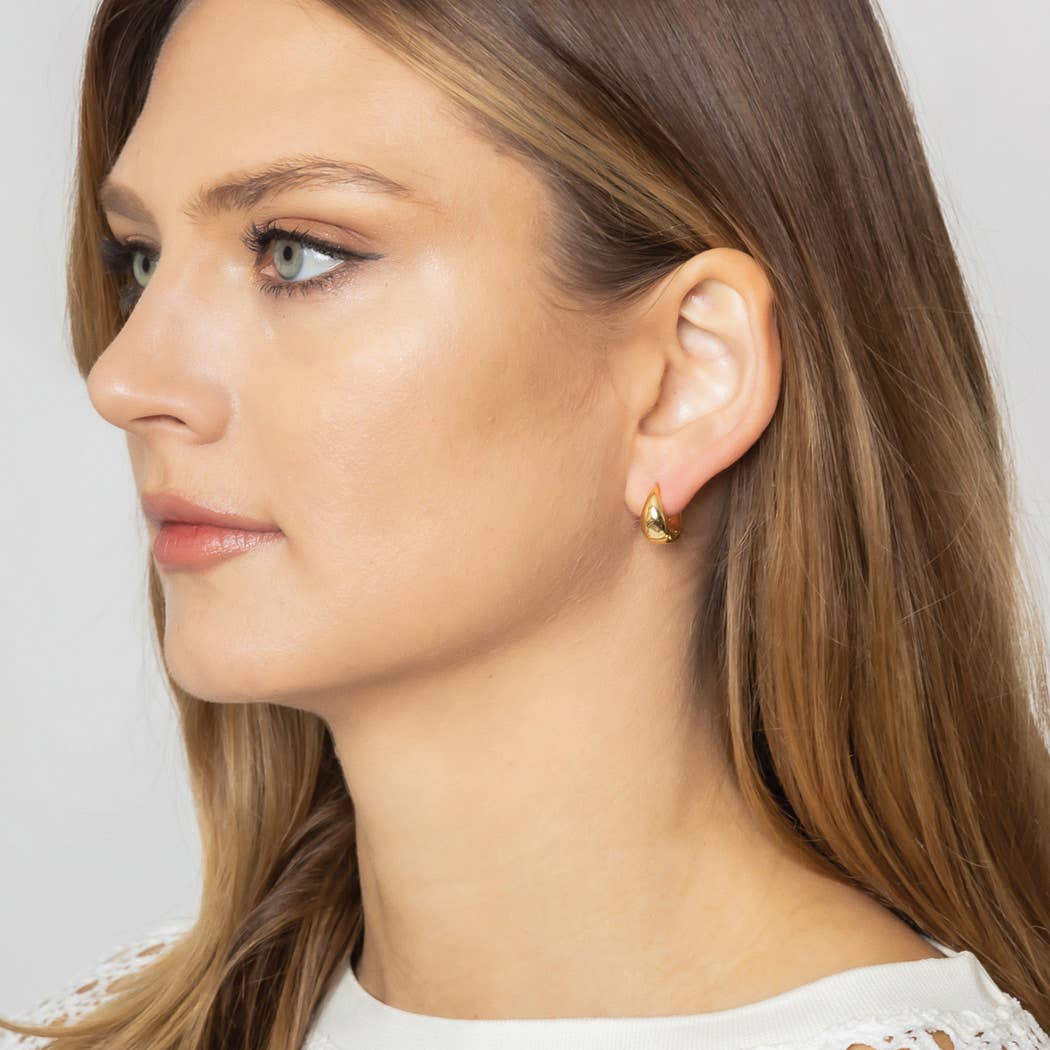 Fashion City - Vente Créoles - Créoles épaisses en or trempé XXS-14 carats3