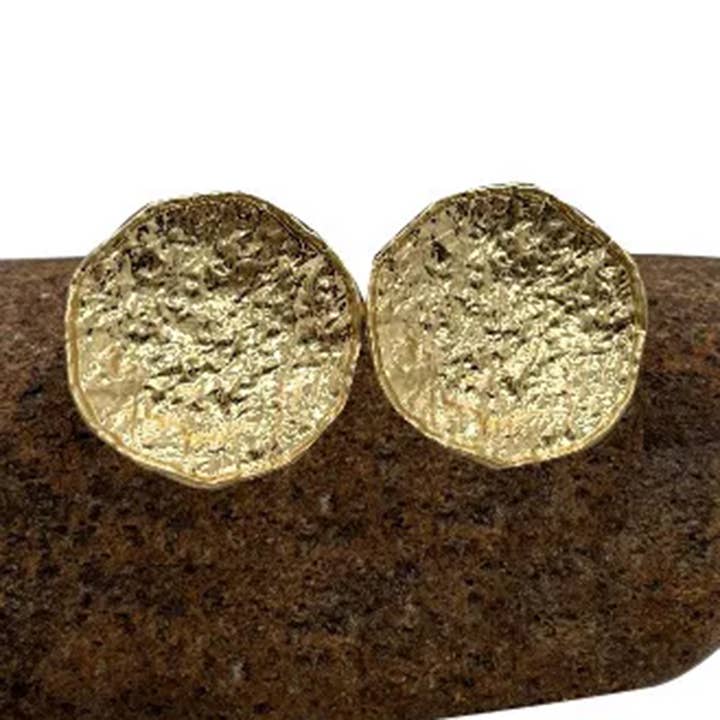 ✨ Circular earrings with hammered texture ✨ for wholesale by Domoflor s.l