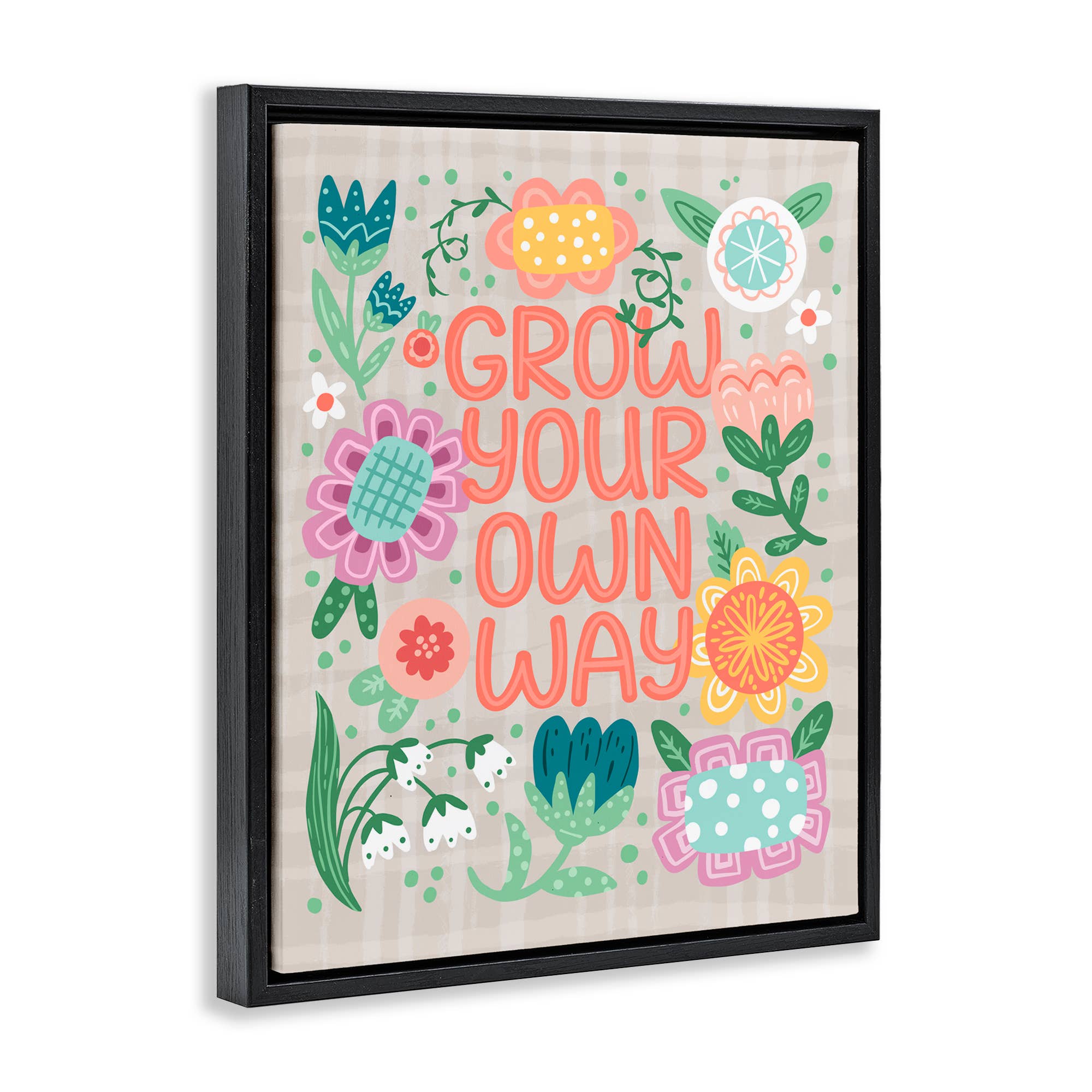 Stupell Industries - Wholesale Wall Sign - Grow Own Way Spring Plaid - Framed Wall Art19