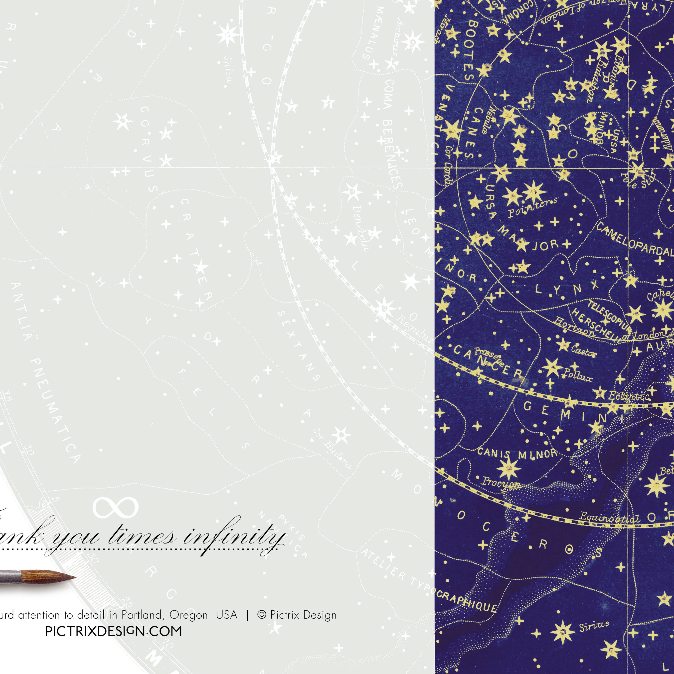 Pictrix Design - Wholesale Thank You Card - "Thank you times infinity" A6 greeting card4