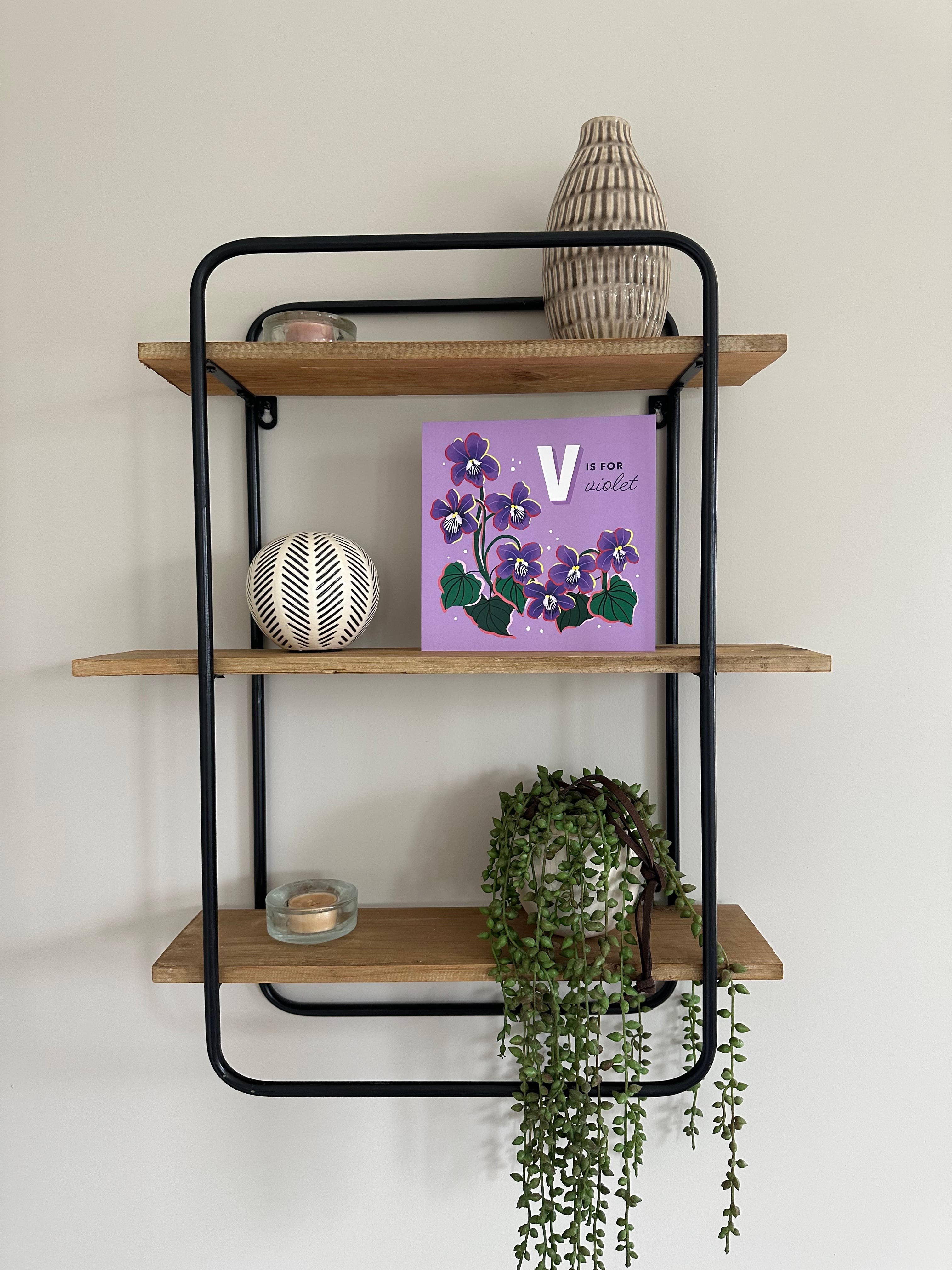 Piccolo Press - Wholesale Art Print - V is for Violet Art Print1