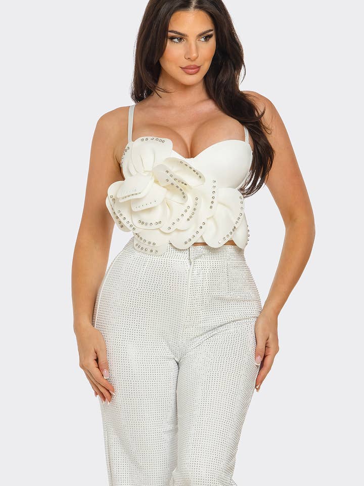 NEWGENS - Wholesale Corset - Women's - NT1113A 3D Floral Bustier Crop Top13