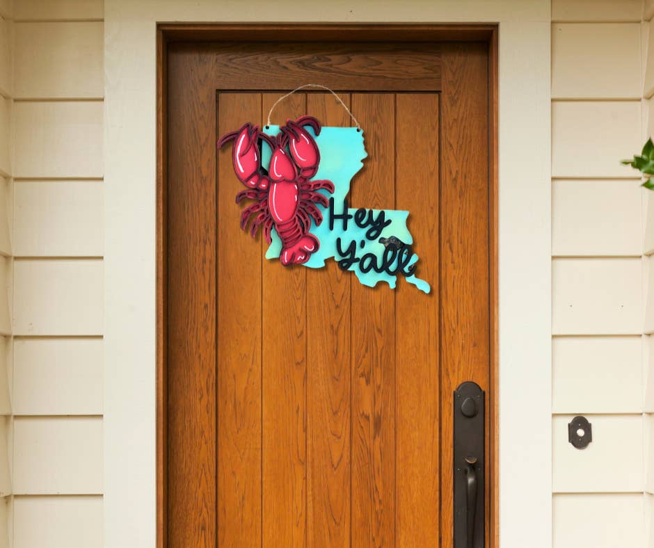 Geaux Magnolia - Wholesale Door Hanger - Louisiana Crawfish 3D Door Hanger