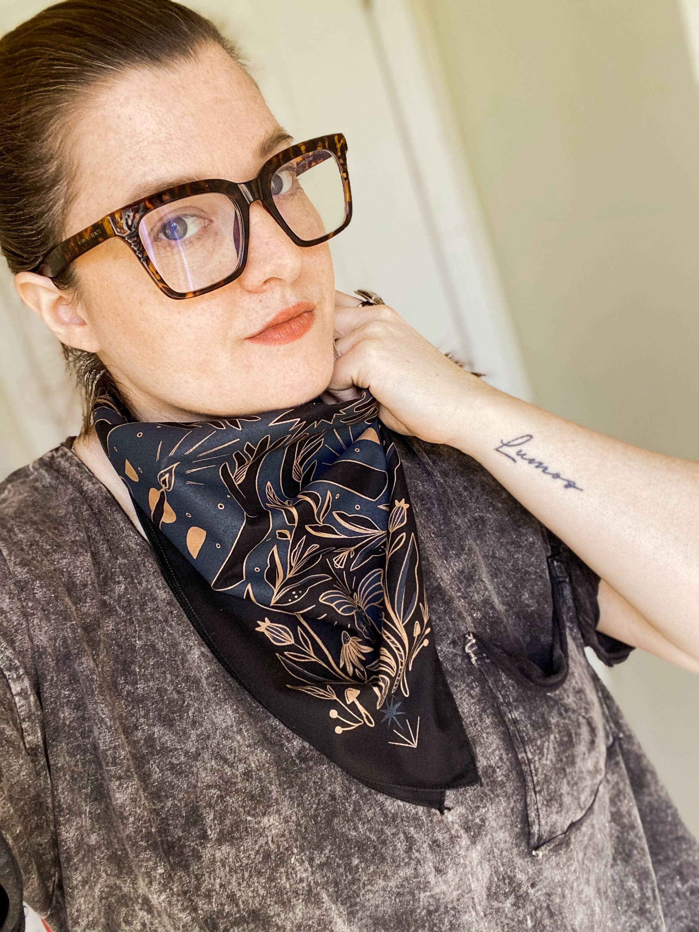 Lantern Print Co. - Wholesale Bandana - Unisex - Bandana: Luminary; Black5