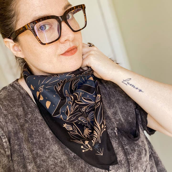 Lantern Print Co. - Wholesale Bandana - Unisex - Bandana: Luminary; Black5