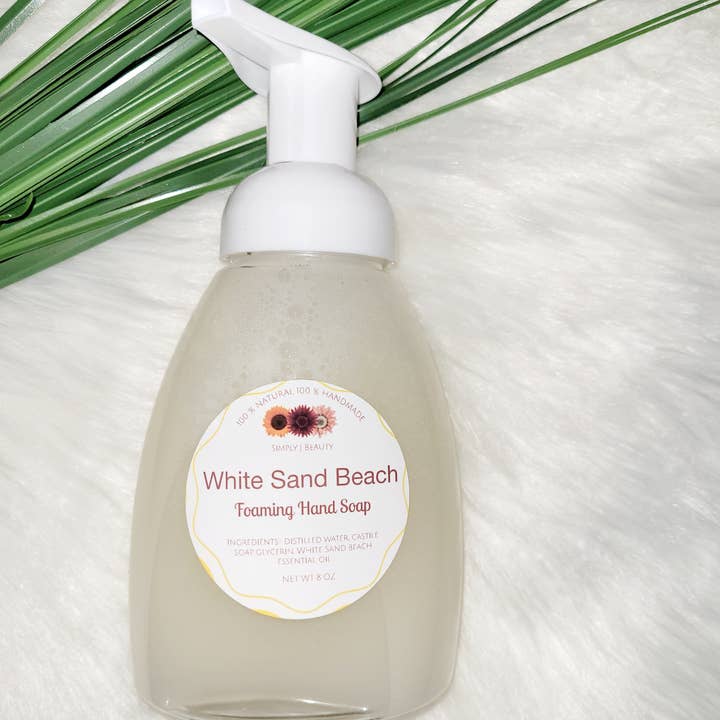 Savon moussant pour les mains White Sand Beach pour la vente par Simply J Beauty INC.