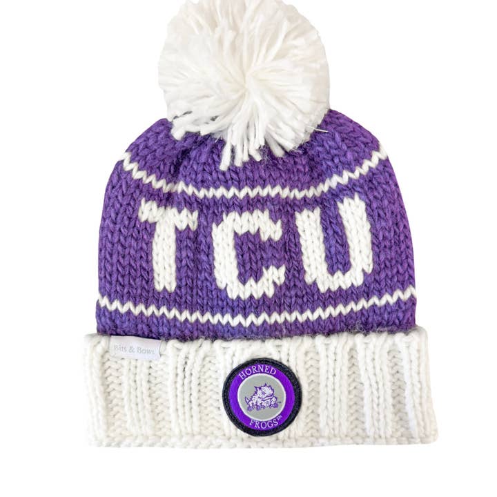 TCU® Horned Frogs Bobble Hat (Baby, Toddler, Kid) for wholesale by Bits & Bows